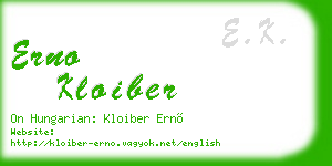 erno kloiber business card